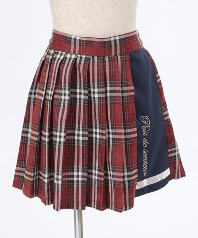 Lamé Embroidery Color Scheme Plaid Skort