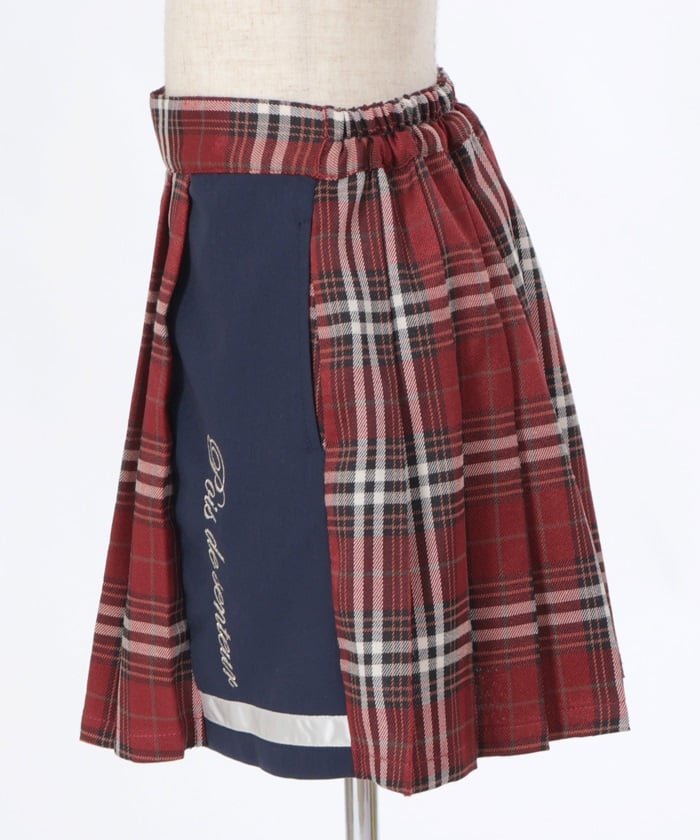 Lamé Embroidery Color Scheme Plaid Skort