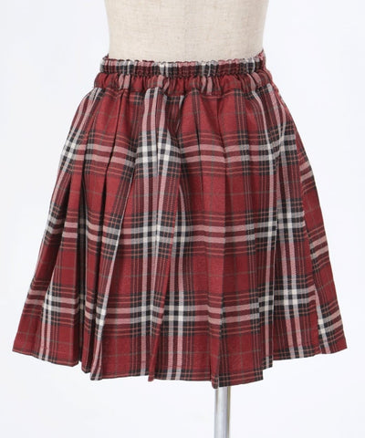 Lamé Embroidery Color Scheme Plaid Skort