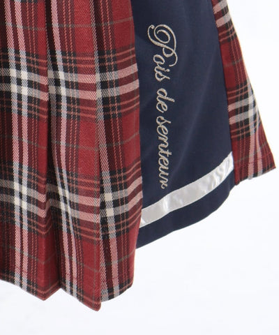 Lamé Embroidery Color Scheme Plaid Skort