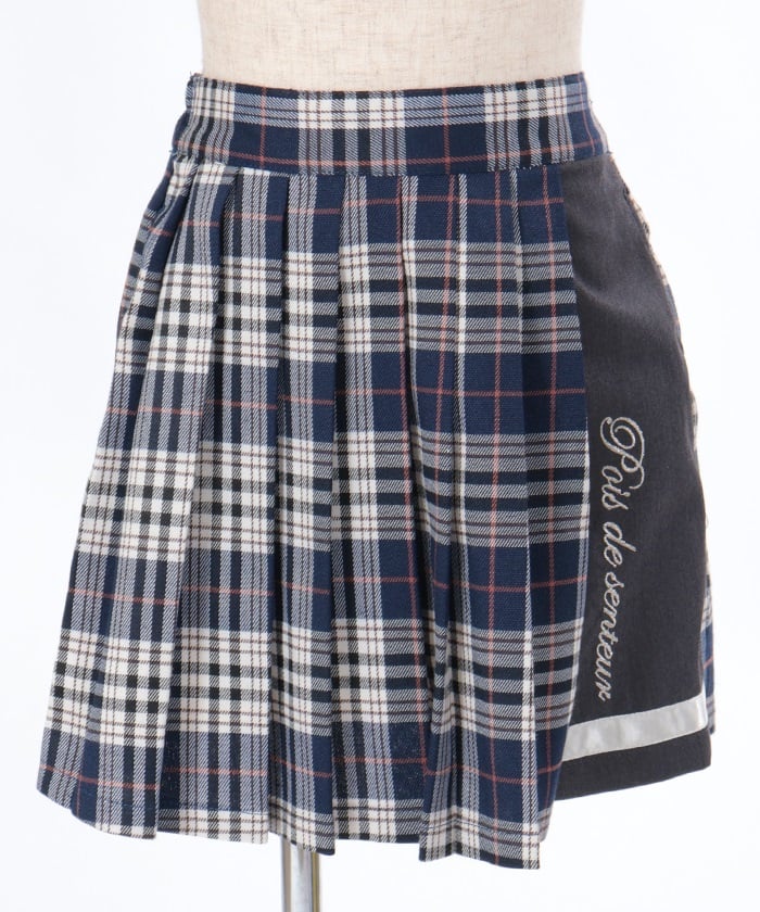 Lamé Embroidery Color Scheme Plaid Skort