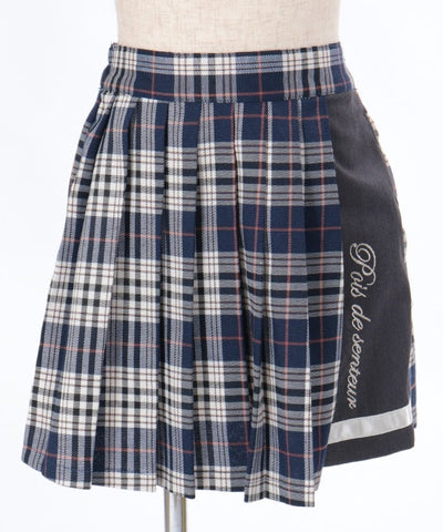 Lamé Embroidery Color Scheme Plaid Skort