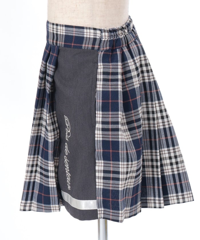 Lamé Embroidery Color Scheme Plaid Skort