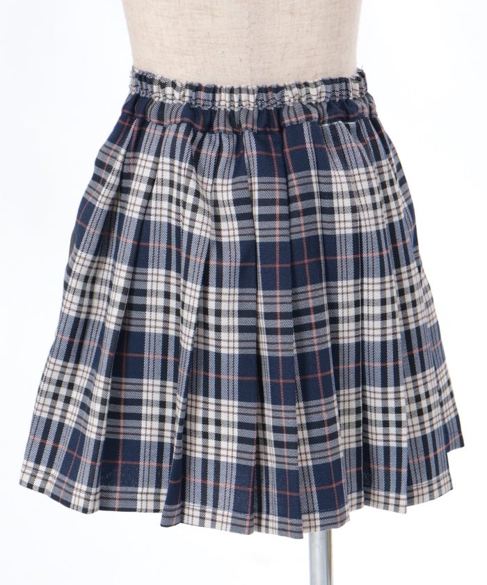 Lamé Embroidery Color Scheme Plaid Skort