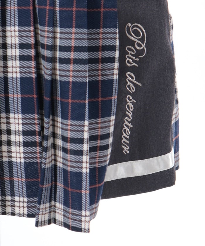 Lamé Embroidery Color Scheme Plaid Skort