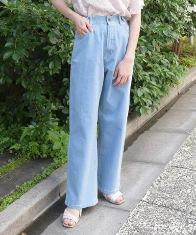 Denim Pants with Adjustment Buttons