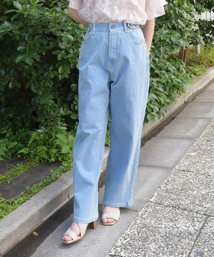 Denim Pants with Adjustment Buttons