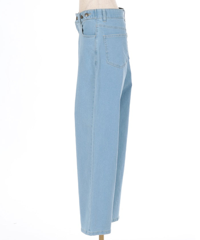 Denim Pants with Adjustment Buttons