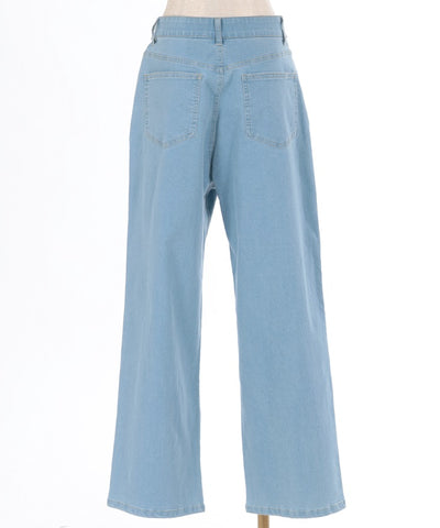 Denim Pants with Adjustment Buttons