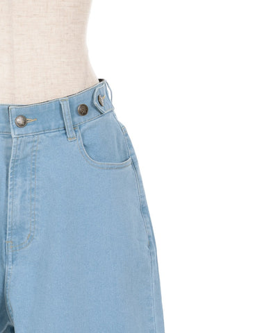 Denim Pants with Adjustment Buttons