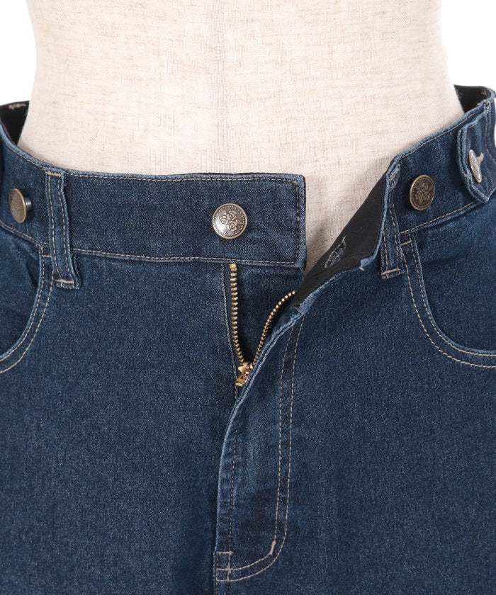 Denim Pants with Adjustment Buttons