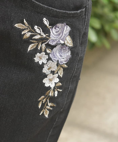 Embroidery Denim Pants