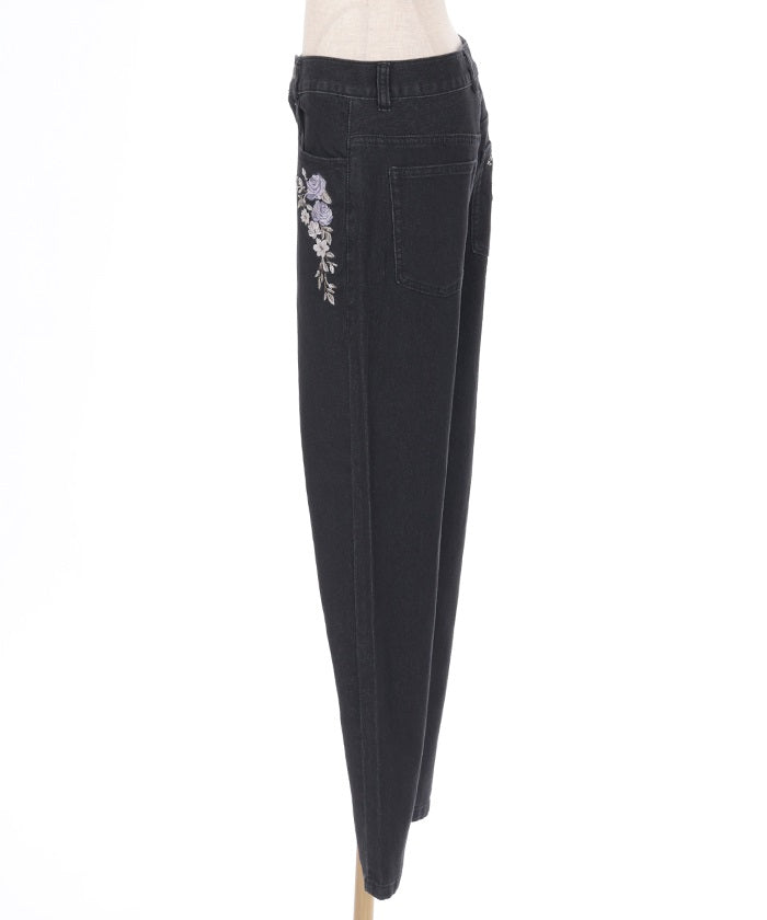 Embroidery Denim Pants – axes femme from JAPAN