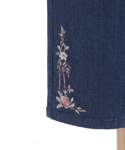 Embroidery Denim Pants