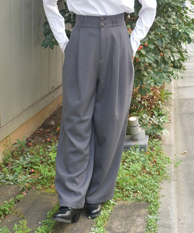 Two Tuck Semi Wide Pants