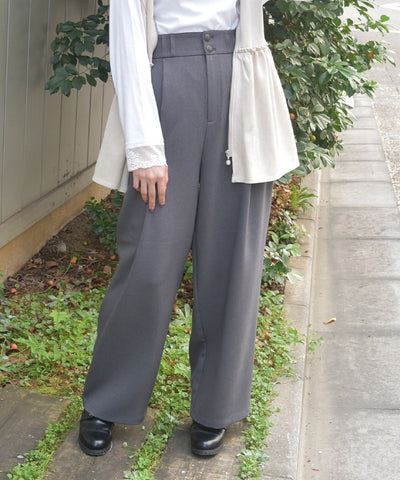 Two Tuck Semi Wide Pants