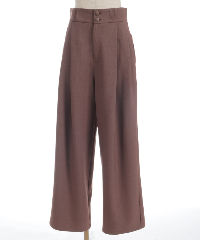 Two Tuck Semi Wide Pants