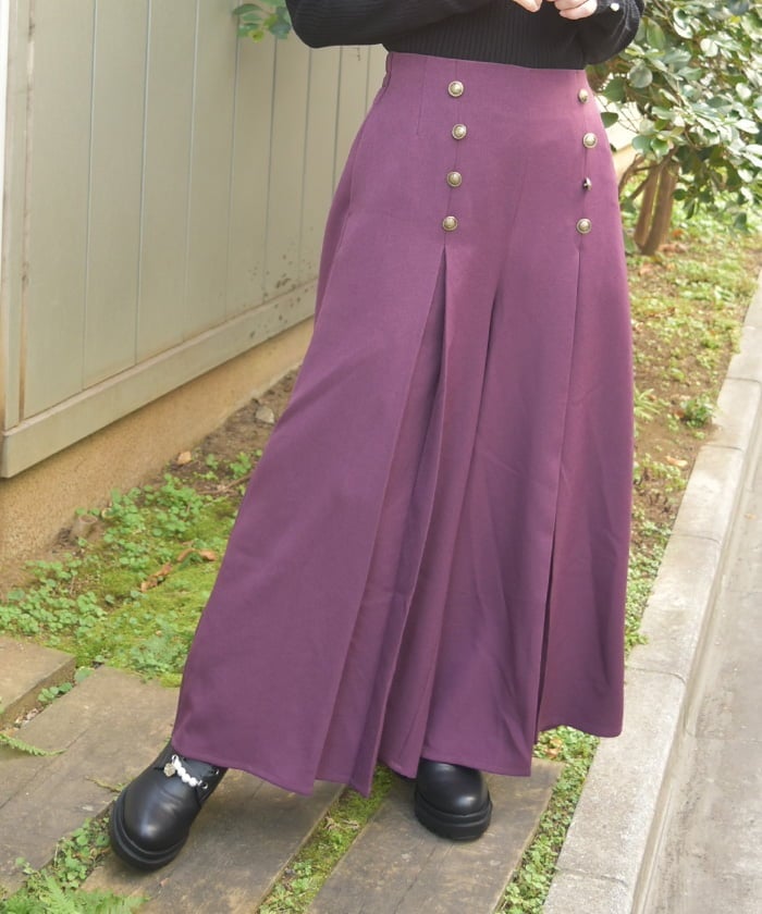 Row Buttons Classical Wide Pants