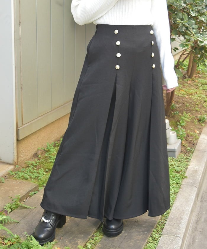 Row Buttons Classical Wide Pants