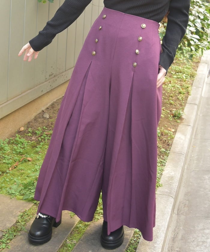 Row Buttons Classical Wide Pants