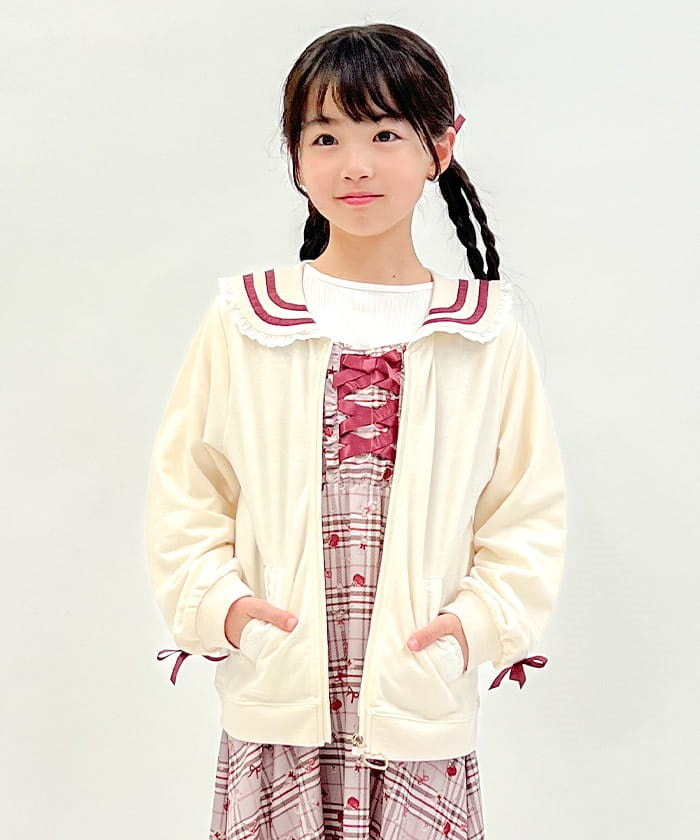 Logo Embroidery Sailor Collar Blouson