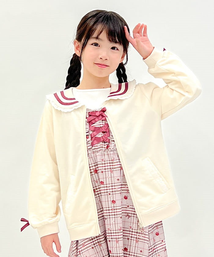 Logo Embroidery Sailor Collar Blouson