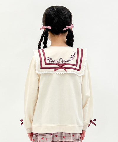 Logo Embroidery Sailor Collar Blouson