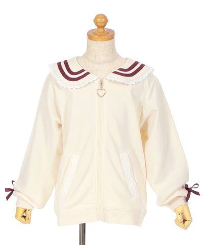 Logo Embroidery Sailor Collar Blouson