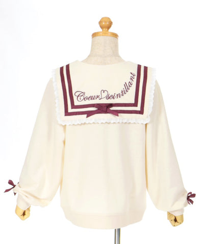 Logo Embroidery Sailor Collar Blouson