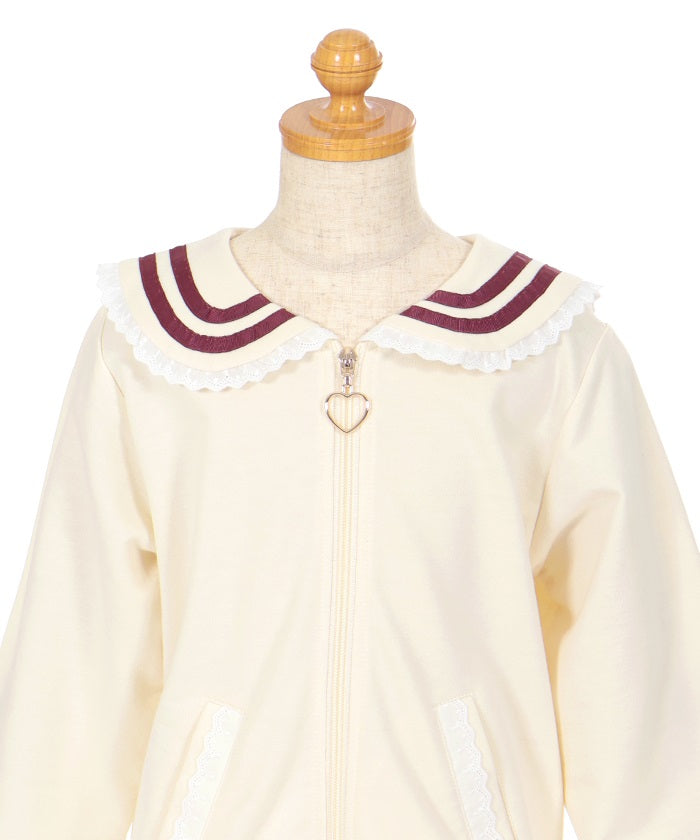 Logo Embroidery Sailor Collar Blouson