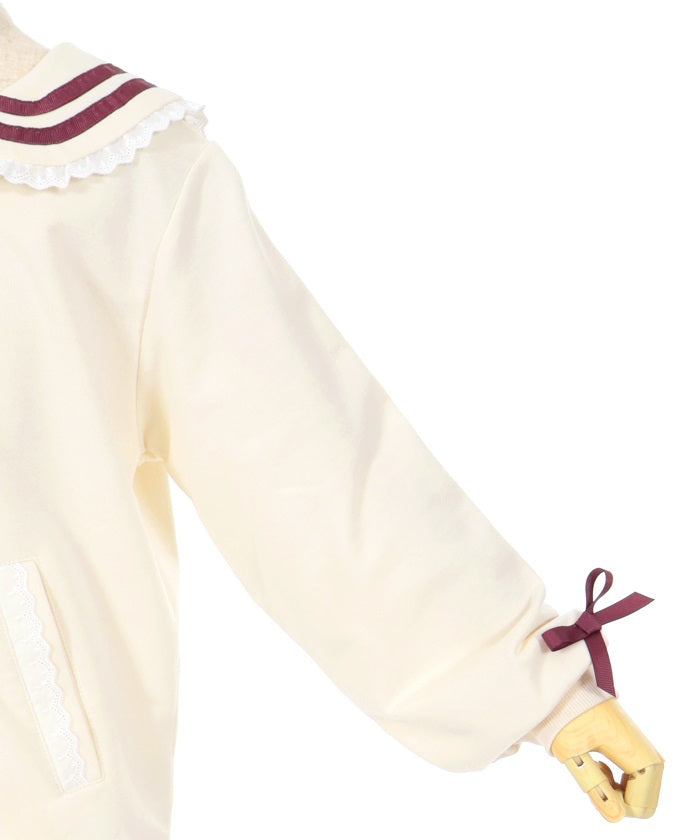 Logo Embroidery Sailor Collar Blouson