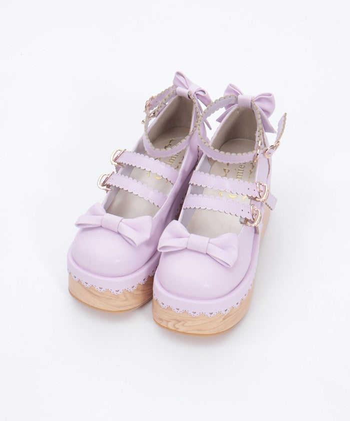 Wooden Sole Design Pumps – axes femme from JAPAN