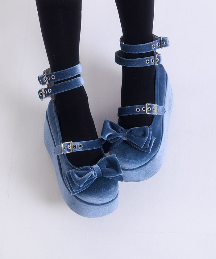 Velour Ribbon Pumps