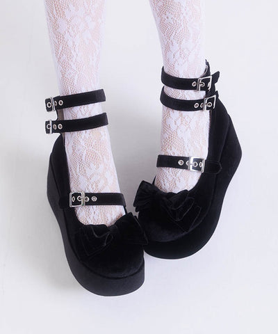 Velour Ribbon Pumps
