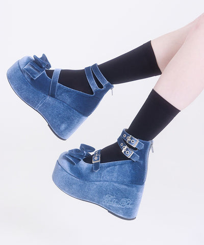 Velour Ribbon Pumps