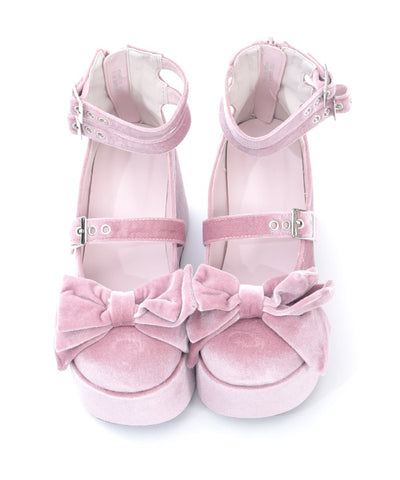 Velour Ribbon Pumps