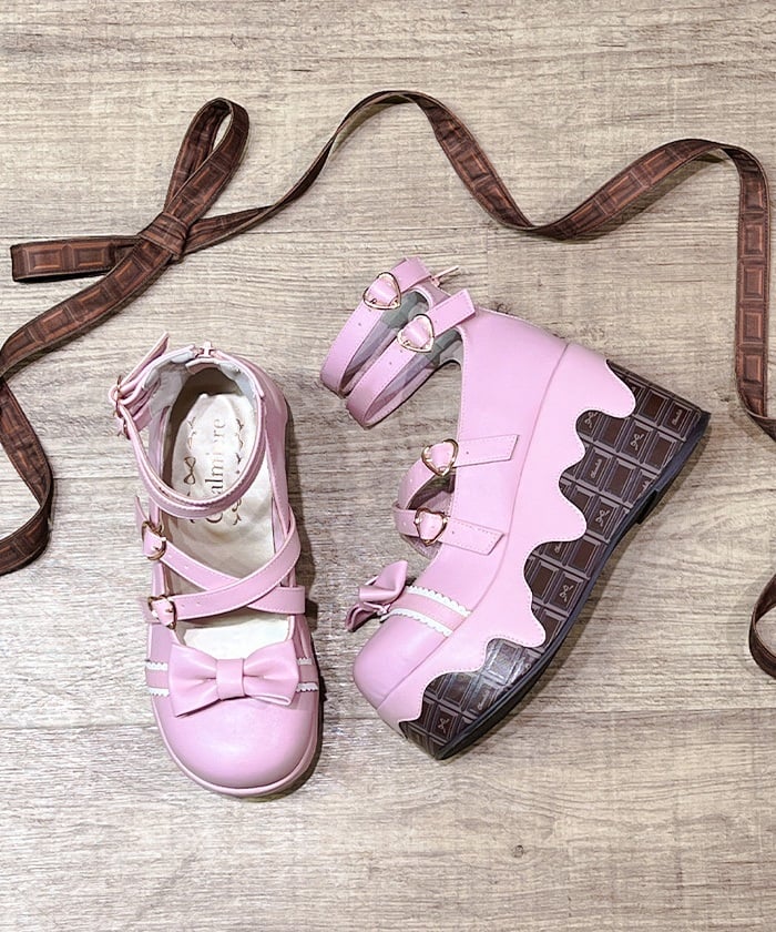 axes femme kawaii ロココシューズ ピンクM Chocolate Shoes – axes femme from JAPAN