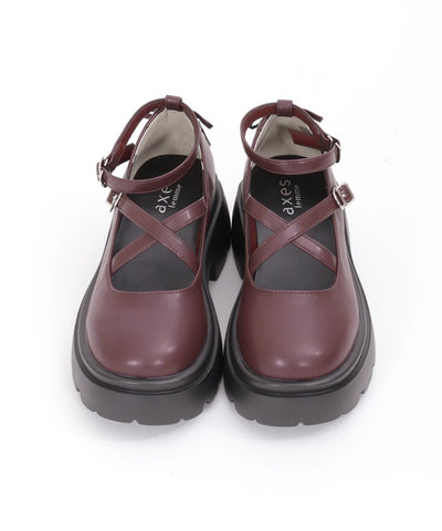 Platform Cross Strap Shoes