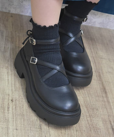 Platform Cross Strap Shoes