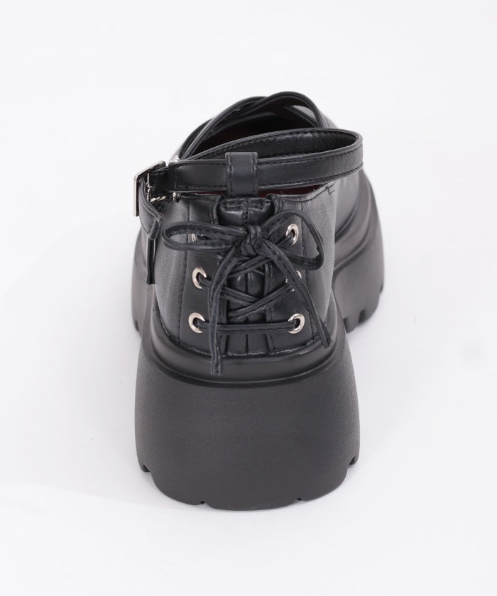 Platform Cross Strap Shoes – axes femme from JAPAN