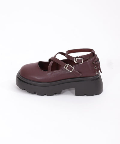 Platform Cross Strap Shoes