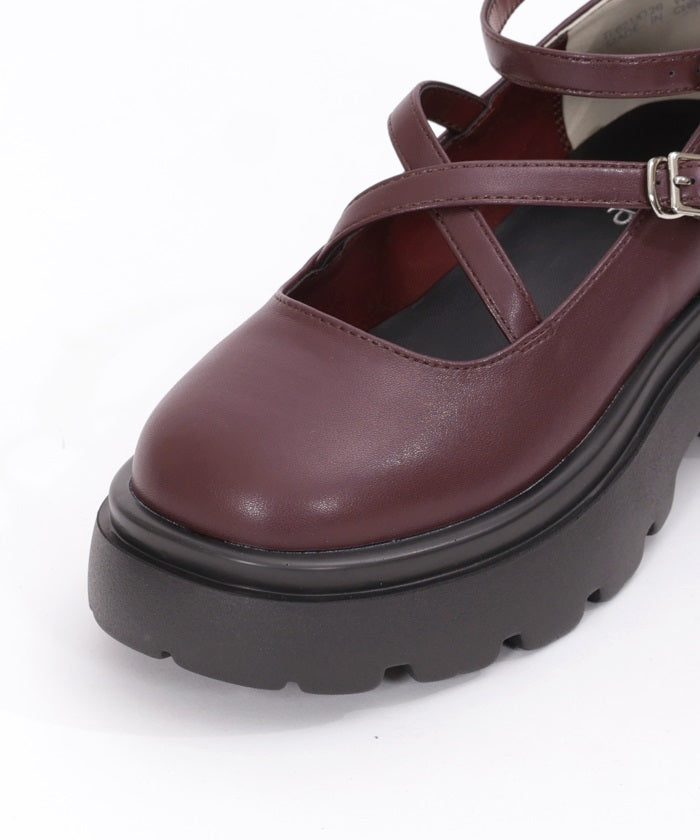 Platform Cross Strap Shoes – axes femme from JAPAN