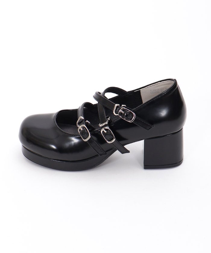 Triple Strap Bulb Toe Pumps (Time-limited Price)