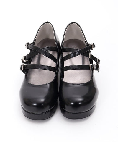 Triple Strap Bulb Toe Pumps (Time-limited Price)