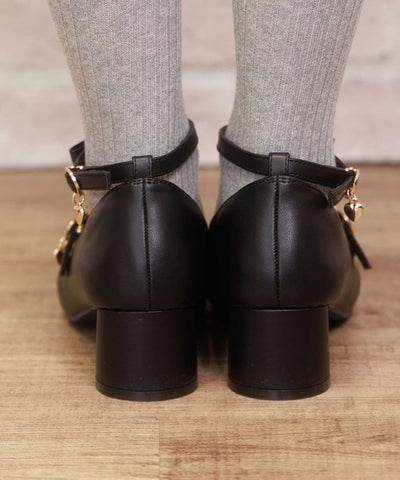 Square Toe Row Ribbons Pumps