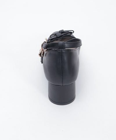 Square Toe Row Ribbons Pumps