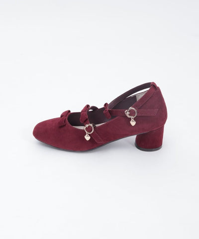 Square Toe Row Ribbons Pumps