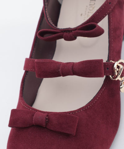 Square Toe Row Ribbons Pumps