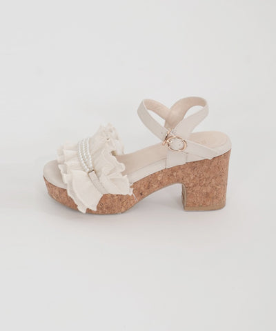 Pleated Frill Sandals