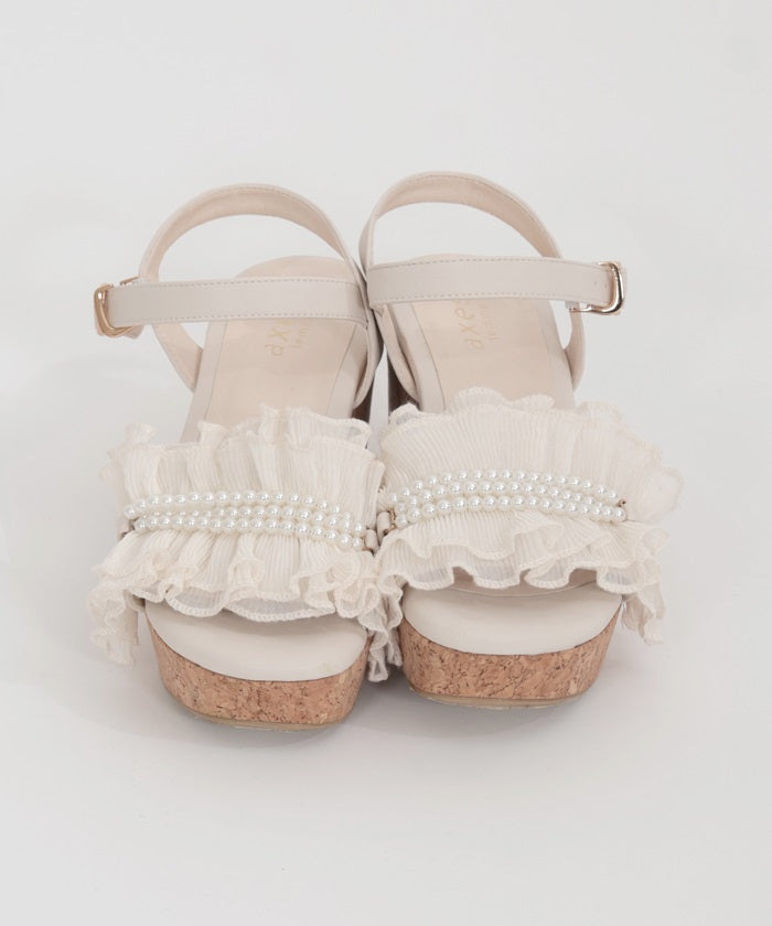 Pleated Frill Sandals